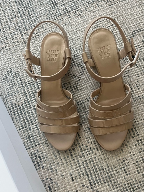Maryam Nassir Zadeh Shoes - Maryam Nassir Zadeh Patent Strappy Sandals in Nude/Tan sz 36